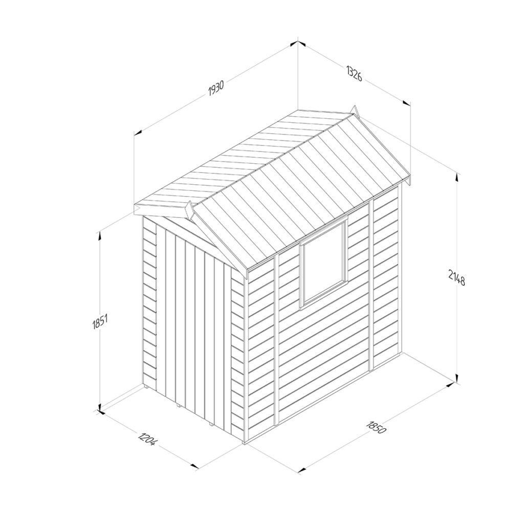 Timberdale 6×4 Apex Shed 5013053188910 2